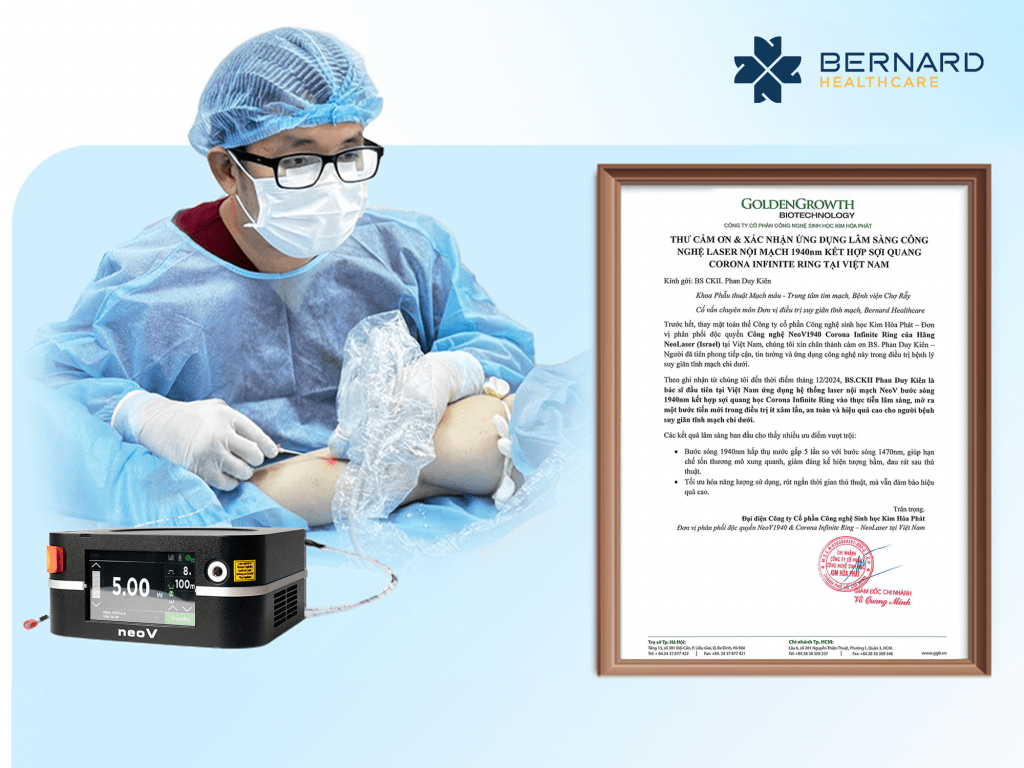BS CKII. Phan Duy Kiên là bác sĩ đầu tiên tại Việt Nam ứng dụng và phát triển laser nội mạch bước sóng mới 1940nm 